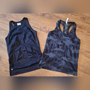 ATHLETA Bundle Of 2 Tank Tops Black & Black&Gray Camo ☆Size MED☆